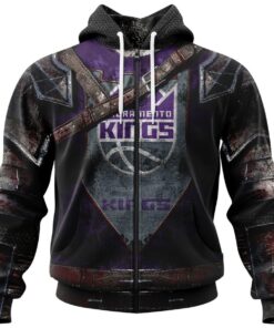 Sacramento Kings White Purple Curves Zip Hoodie Funny Gift For Fans