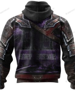 Sacramento Kings Custom Name Number Warrior Armor Zip Up Hoodie Best Gift For Fans 2