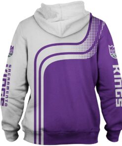 Sacramento Kings White Purple Curves Zip Hoodie Funny Gift For Fans