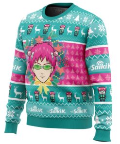 Saiki Kusuo No Psi-nan Blue Pink Ugly Christmas Sweater Funny Gift For Fans