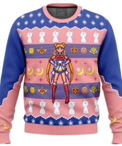 Sailor Moon Pixel Art Style Ugly Christmas Sweater Best Gift For Manga Anime Fans