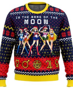 Sailor Moon Wearing Christmas Hat Best Ugly Xmas Sweater Gift For Fans