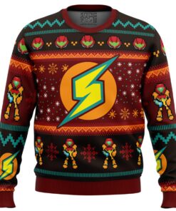 Samus Aran Metroid Logo Ugly Christmas Sweater Best Gift For Nintendo Fans 1