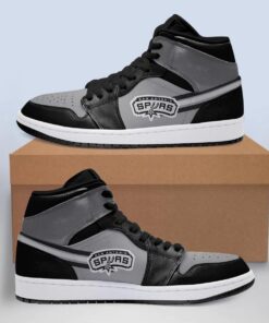 San Antonio Spurs Black Silver Air Jordan 1 High Sneakers For Fans