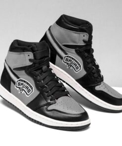 San Antonio Spurs Black Silver Air Jordan 1 High Sneakers For Fans