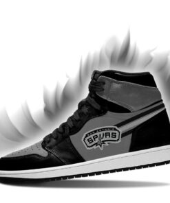 San Antonio Spurs Black Silver Air Jordan 1 High Sneakers For Fans 3