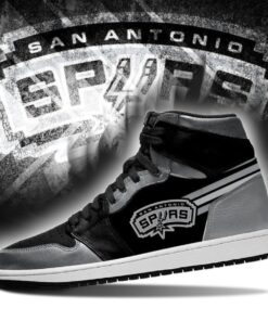 San Antonio Spurs Black Silver Air Jordan 1 High Sneakers Gift 3