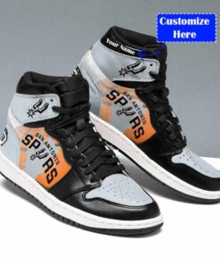 San Antonio Spurs Black Silver Air Jordan 1 High Sneakers Tops