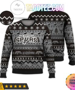 San Antonio Spurs Black Silver Ugly Christmas Sweater For Fans