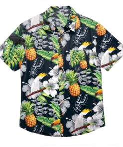 San Antonio Spurs Flowers Pineapple Patterns Aloha Shirt Best Hawaiian Shirt For Nba Fans