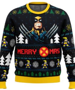 Santa Claws Wolverine Pixel Art Style Ugly Christmas Sweater Gift For Marvel Fans 1