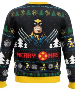 Santa Claws Wolverine Pixel Art Style Ugly Christmas Sweater Gift For Marvel Fans