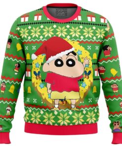 Santa Shinnosuke Crayon Shin-chan Christmas Sweater Men