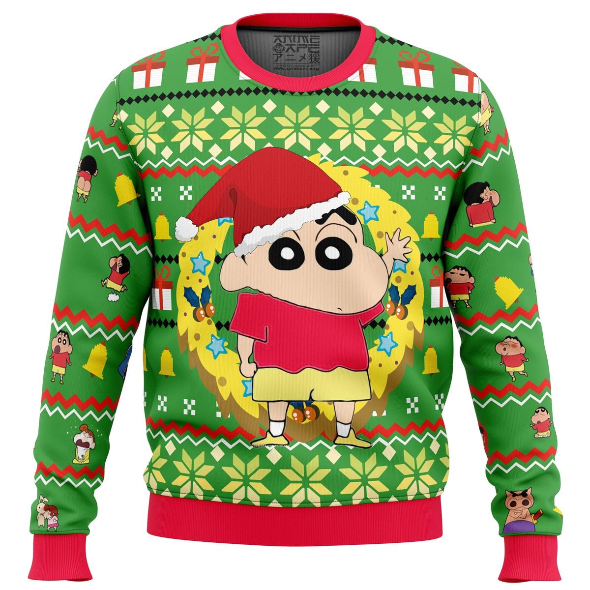 Santa Shinnosuke Crayon Shin-chan Christmas Sweater Men