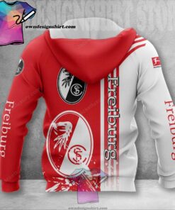 Sc Freiburg Red White Zip Hoodie Gifts For Lovers