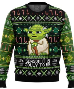 Season It Is Jolly To Be Yoda Ugly Christmas Sweater Gift