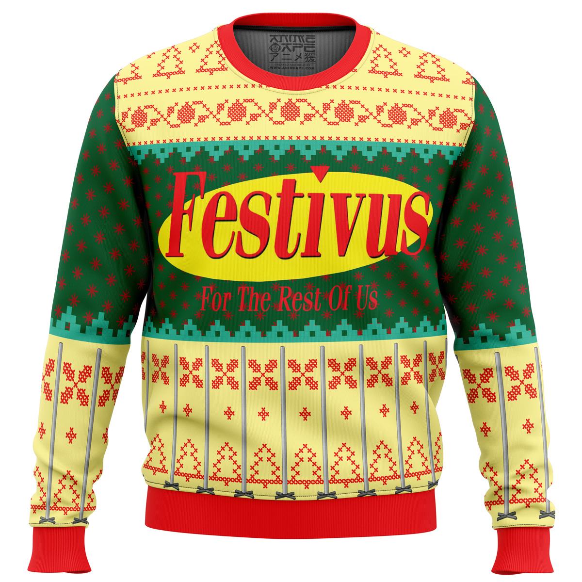 Seinfeld Series Festivus For The Rest Of Us Ugly Christmas Sweater Best Holiday Gift For Fans