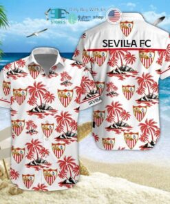 Sevilla Fc Coconut Patterns White Red Vintage Hawaiian Shirt For Fans Men Women