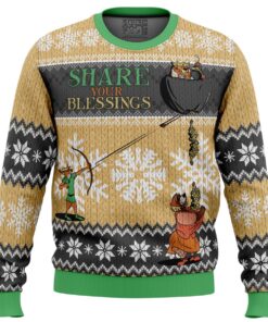 Share Your Blessings Robin Hood Ugly Christmas Sweater Funny Gift For Disney Fans 1