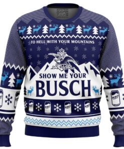 Busch Light Beer Logo Ugly Christmas Sweater Funny Gift For Alcohol Fans