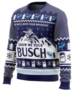 Show Me Your Busch Navy Ugly Christmas Sweater Best Gift For Beer Lovers 2