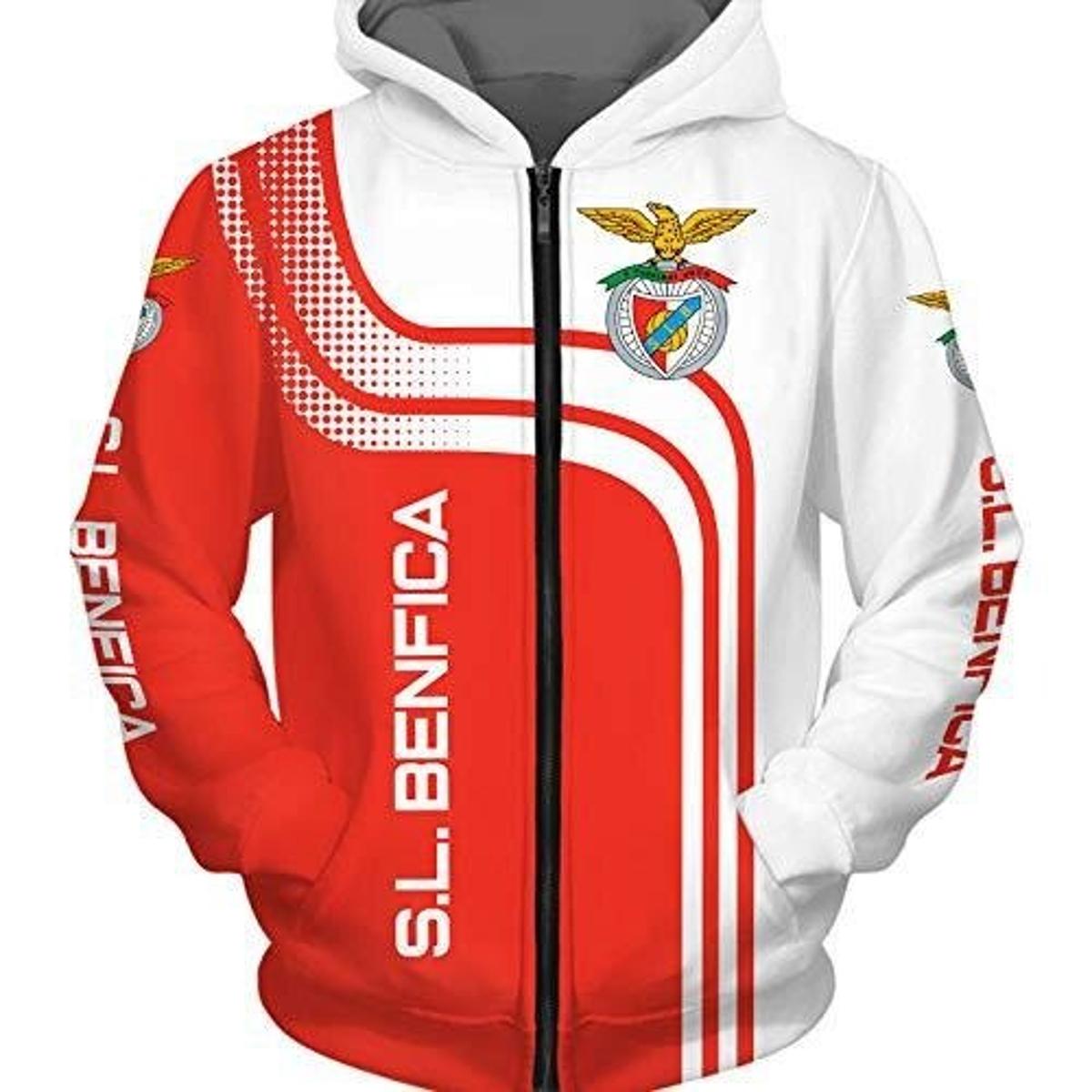 Sl Benfica Logo Zip Hoodie Best Gift For Fans