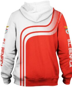 Sl Benfica Red White Zip Hoodie Gifts For Lovers