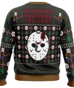 Slashing Through The Snow Jason Voorhees Friday The 13th Series Ugly Xmas Sweater Gift For Fans