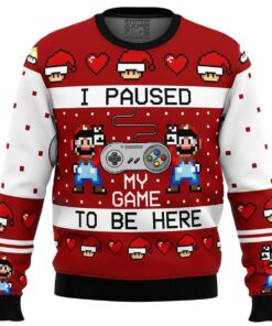 Nintendo Tree Dark Navy Ugly Xmas Sweater Best Holiday Gift For Vidoe Game Fans