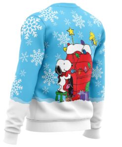 Snowy Christmas Snoopy Blue Ugly Christmas Sweater Cute Holiday Gift For Fans 3