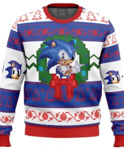 Sonic The Hedgehog Pixel Art Style Ugly Christmas Sweater Best Xmas Gift For Fans