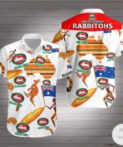 South Sydney Rabbitohs Australian Symbols Vintage Hawaiian Shirt Best Gift For Nrl Fans