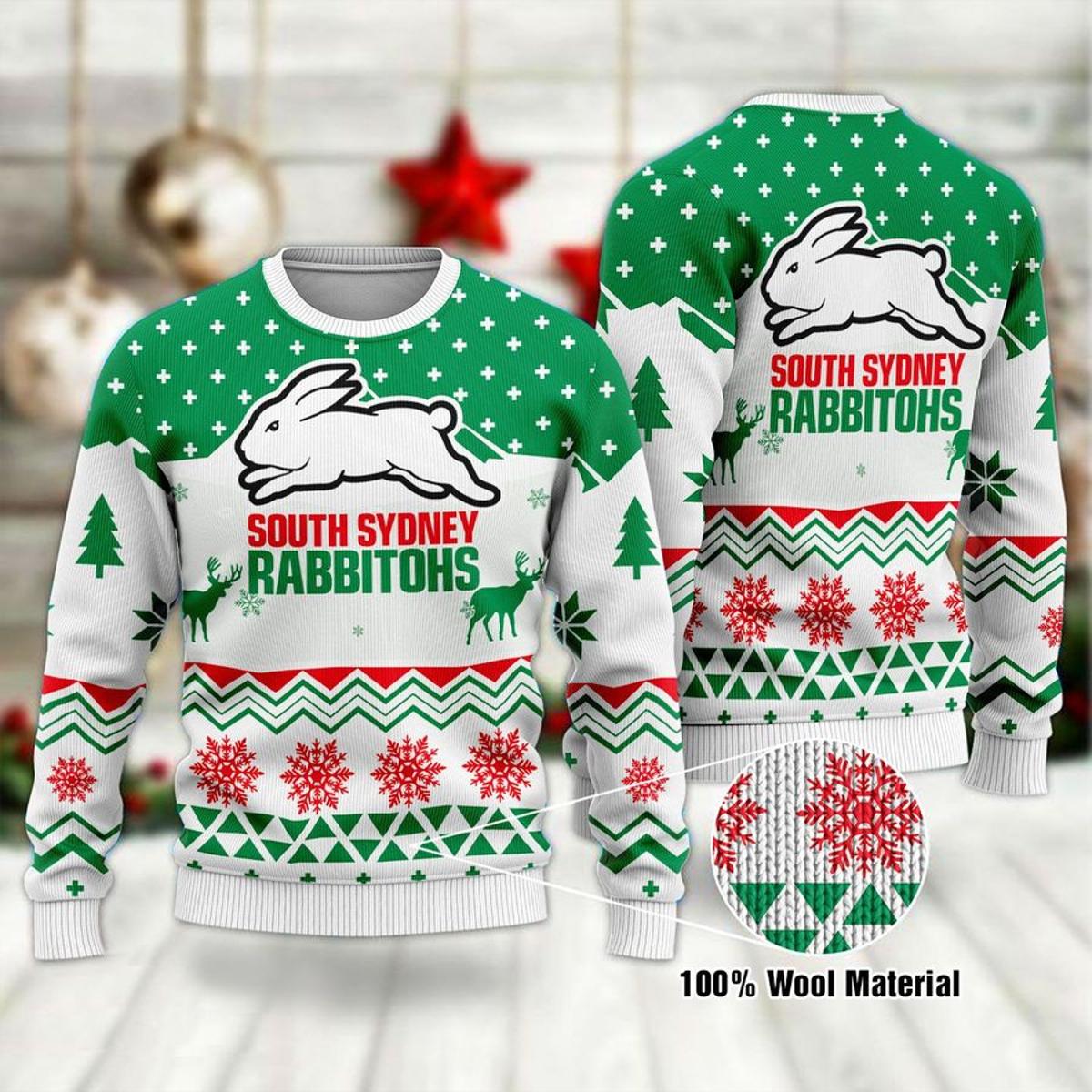 South Sydney Rabbitohs Best Ugly Christmas Sweater