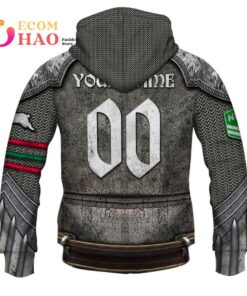 South Sydney Rabbitohs Custom Name Number Armor Zip Up Hoodie Gift 2