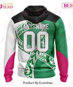 South Sydney Rabbitohs Custom Name Number Fight Cancer Zip Up Hoodie For Fans 2