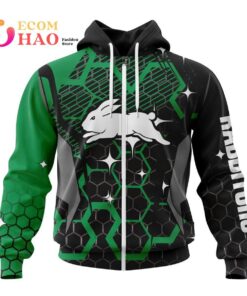 South Sydney Rabbitohs Custom Name Number Motocross Zip Hoodie Best Gift For Fans