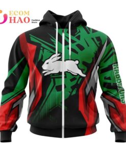 South Sydney Rabbitohs Custom Name Number Motocross Zip Hoodie Gift For Fans