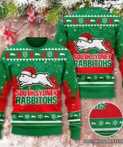 South Sydney Rabbitohs Green Red Best Ugly Christmas Sweater