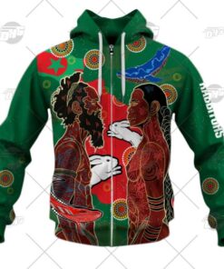 South Sydney Rabbitohs Indigenous Naidoc Week Zip Up Hoodie Green Gift 1