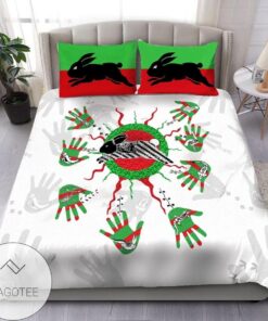 South Sydney Rabbitohs White Indigenous Doona Cover