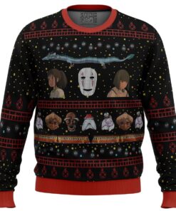 Spirited Away Characters Ugly Xmas Sweater Best Gift For Studio Ghibli Fans