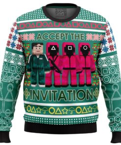 Squid Game Invitation Ugly Christmas Sweater 1