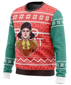 Squid Game Red Light Green Light Doll Ugly Sweater