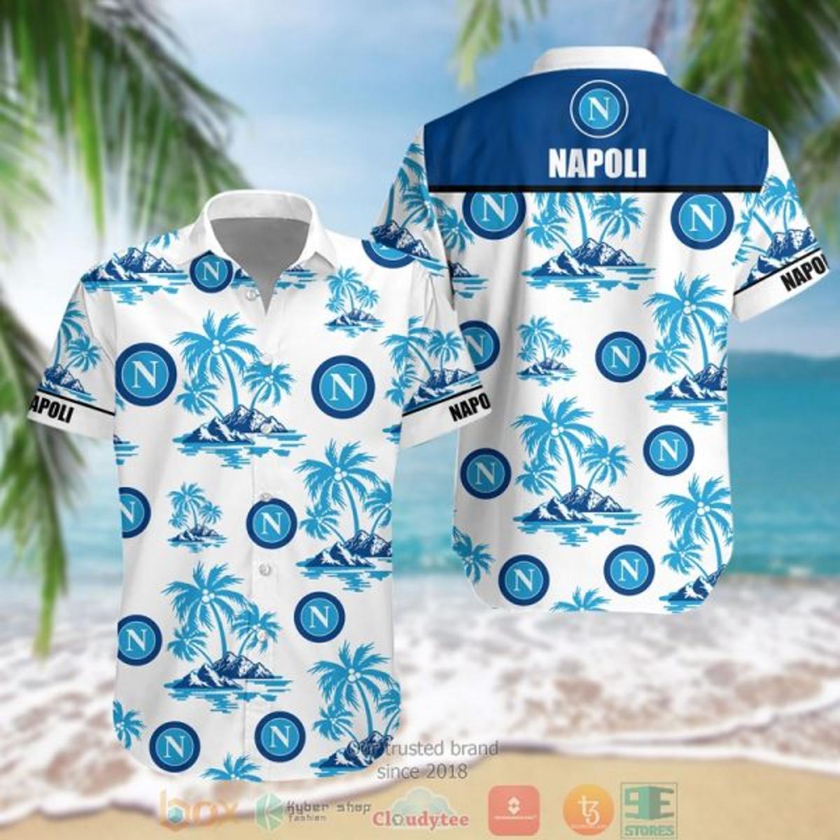 Ssc Napoli White Blue Special Design Hawaiian Shirt Best Gift For Seria A Fans