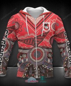 St. George Illawarra Dragons Aboriginal Pattern Zip Hoodie Best Gift For Fans