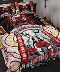 St. George Illawarra Dragons Anzac Day Bedding Set Best Gift For Fans