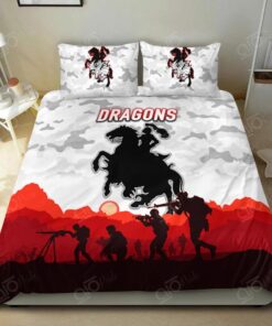 St. George Illawarra Dragons Anzac Simple Style ? White Doona Cover