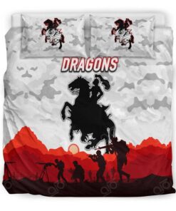 St George Illawarra Dragons Anzac Simple Style White Doona Cover 2