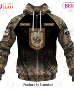 St. George Illawarra Dragons Custom Name Number Camo Zip Hoodie Gifts For Lovers