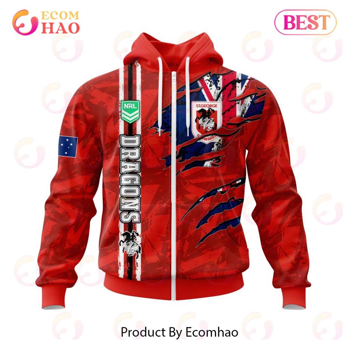 St. George Illawarra Dragons Aboriginal Pattern Zip Hoodie Best Gift For Fans